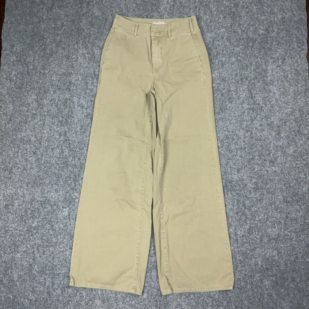 Good American Pants Womens Size 00 24 Biege Brown Wide Leg
